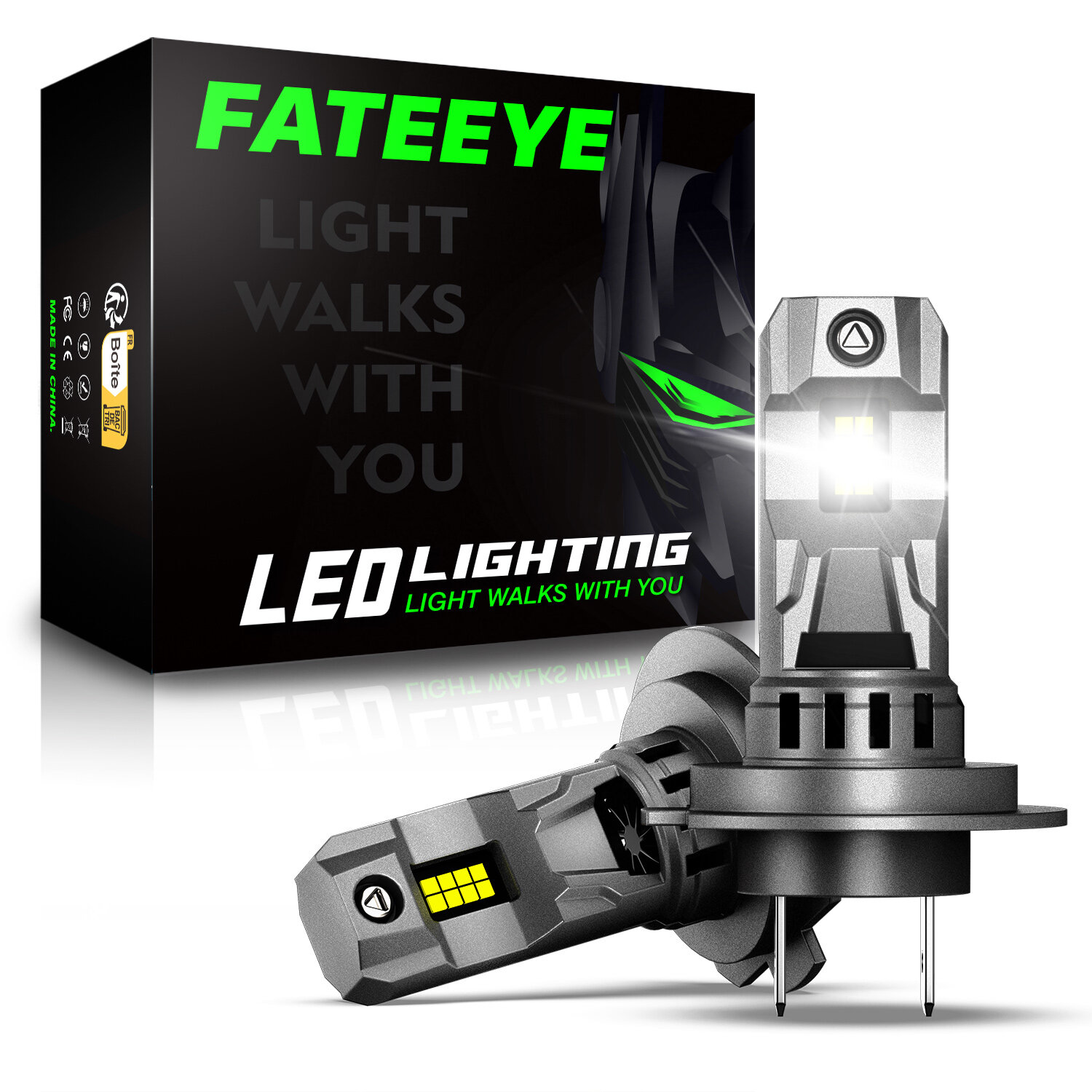 FATEEYE A700-F11 2PCS 20000LM Autokoplamp LED Lampen 70W 6500K Wit Licht Miniformaat IP68 Waterdicht voor Koplampaanpass Top Merken Winkel